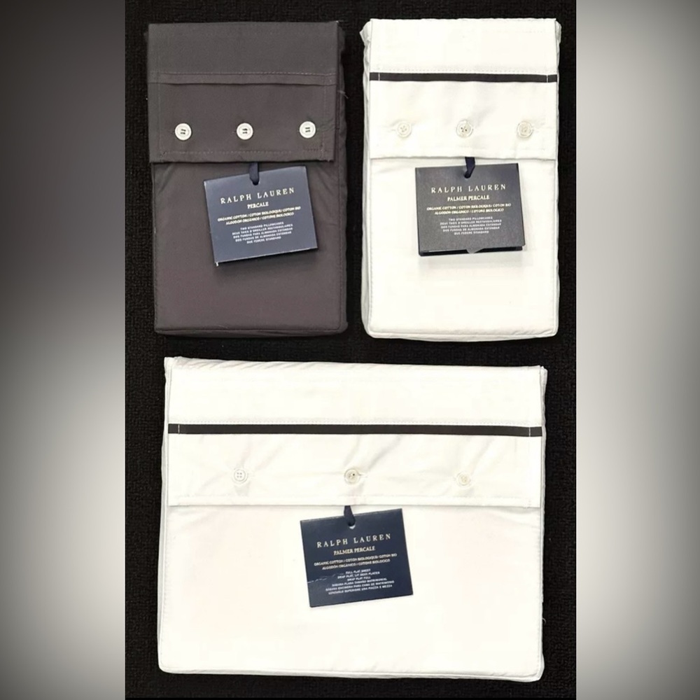 $400 NEW RALPH LAUREN HOME FULL FLAT SHEET + 4 PILLOWCASES LOFT GRAY